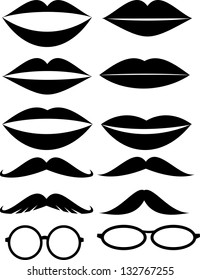 Mustaches and other Accessories Vector