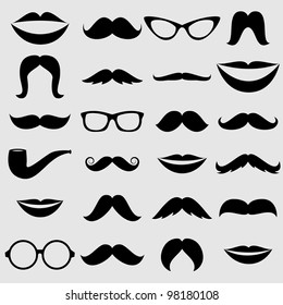 Mustaches and other Accessories Vector Set