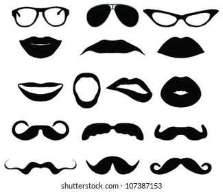 Mustaches and other accessories-vector