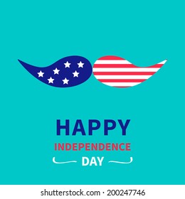 Mustaches with stars and stripes. Happy independence day United states of America. 4th of July. Vector illustration