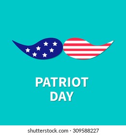 Mustaches with stars and stripes. Patriot Day background flat design Vector illustration