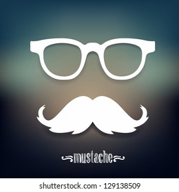  Mustaches, sunglasses ector illustration