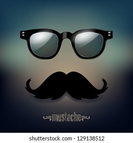  Mustaches, sunglasses ector illustration