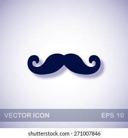 Mustaches vector icon - dark blue illustration with blue shadow