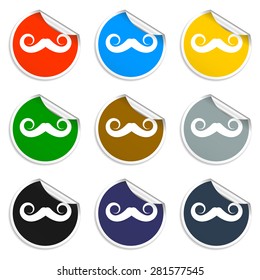 mustaches vector icon, Vector flat Illustration EPS
