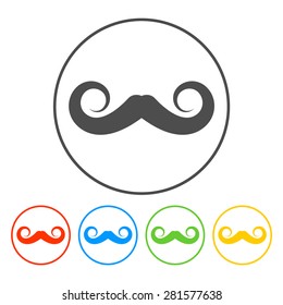 mustaches vector icon, Vector flat Illustration EPS