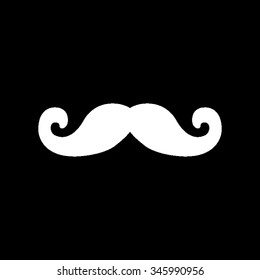 mustaches vector icon isolated on black