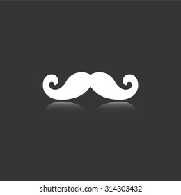 mustaches vector icon with mirror reflection