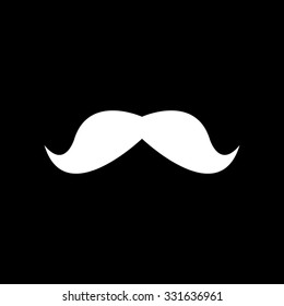 mustaches - white vector icon