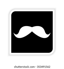 mustaches -  white vector icon