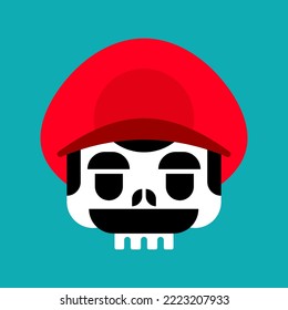 Calavera de plomero bigotudo. Ilustración del vector