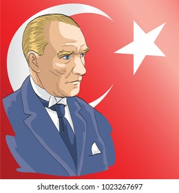 Mustafa Kemal Ataturk Republic Turkeys Founding Stock Vector (Royalty ...