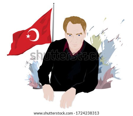 atatürk Mustafa Kemal  ve Türk bayrağı Stok fotoğraf © 