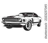 mustang 70 (black and white)