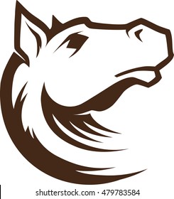 mustang horse head sports logo mascot design vector element