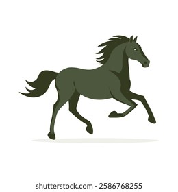 Mustang horse running pose silhouette vector illustration
