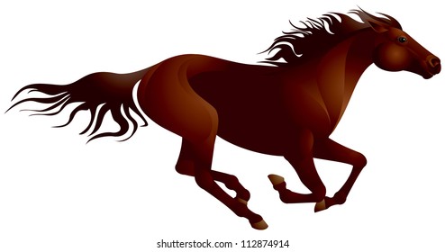 Mustang horse running vector illustration from the Wild West series