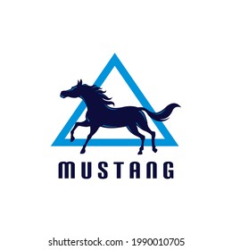 Mustang Logo Silhouette Black Horse Running Stock Vector (Royalty Free ...