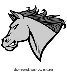 Mustang Mascot Illustration - A vector cartoon illustration of a Mustang Mascot.