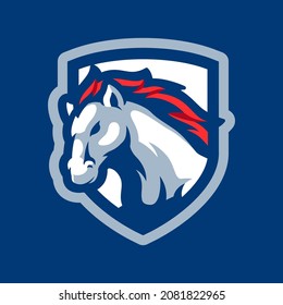 Mustangs Animal Mascot Logo Design