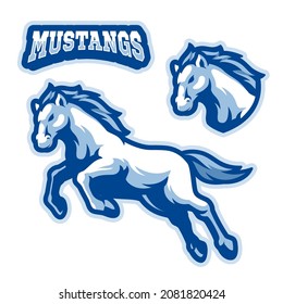 Mustangs Horse Animal Logo Design