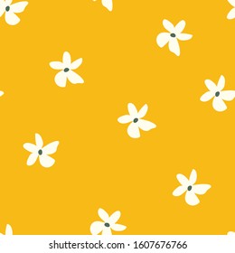 mustard 70's retro and vintage seamless vector pattern