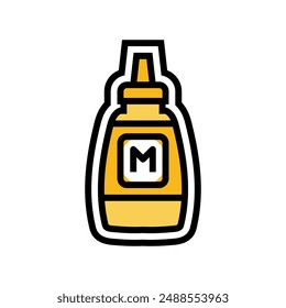 mustard allergen free product food color icon vector. mustard allergen free product food sign. isolated symbol illustration