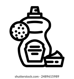 mustard allergen free product food line icon vector. mustard allergen free product food sign. isolated contour symbol black illustration