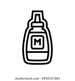 mustard allergen free product food line icon vector. mustard allergen free product food sign. isolated contour symbol black illustration