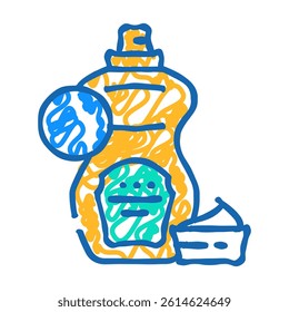 mustard allergen free product food doodle icon sketch vector. mustard allergen free product food sign. isolated symbol illustration