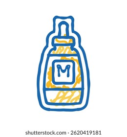mustard allergen free product food doodle icon sketch vector. mustard allergen free product food sign. isolated symbol illustration