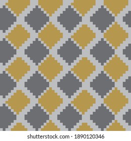 Mustard Argyle, diamond shape seamless pattern background suitable for fashion textile, knitwear, graphics