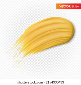 Mustard is a beautiful smear. Vector illustration on a transparent background.