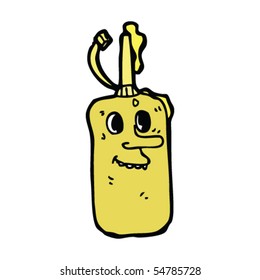 caricatura de botellas de mostaza
