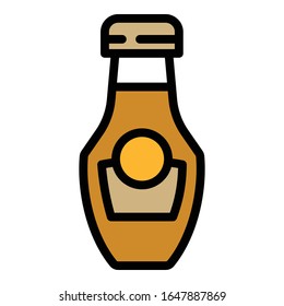 Mustard bottle icon. Outline mustard bottle vector icon for web design isolated on white background
