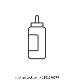 Mustard bottle line icon.