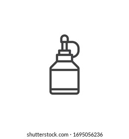 Mustard bottle line icon. linear style sign for mobile concept and web design. Syrup bottle outline vector icon. Symbol, logo illustration. Vector graphics