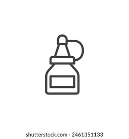 Mustard bottle line icon. linear style sign for mobile concept and web design. Bottle of mustard sauce outline vector icon. Symbol, logo illustration. Vector graphics
