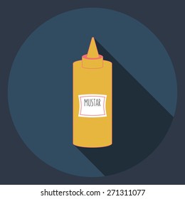 Mustard bottle object, Vector Icon