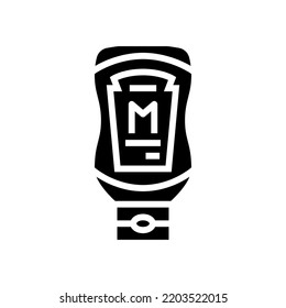 mustard bottle sauce food glyph icon vector. mustard bottle sauce food sign. isolated symbol illustration
