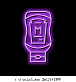 mustard bottle sauce food neon light sign vector. mustard bottle sauce food illustration