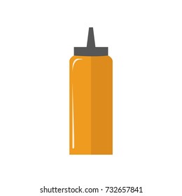 Mustard Bottle Simple Flat Illustration