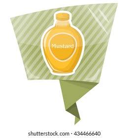 Mustard colorful icon. Vector illustration in cartoon style