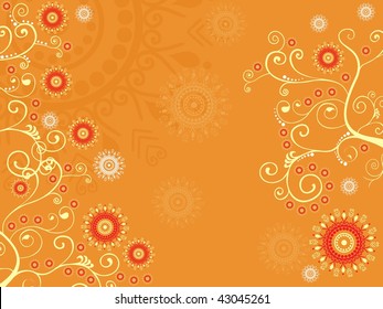 mustard creative floral design background, vector wallpaper