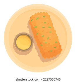 Mustard croquette icon cartoon vector. Fried dish. Snack food