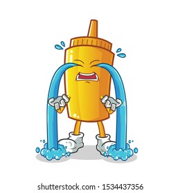 mustard cry mascot vector cartoon illustration