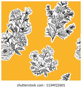 MUSTARD CUT OUT FLORAL