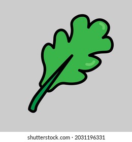 Ilustración vectorial de vegetales verdes de mostaza