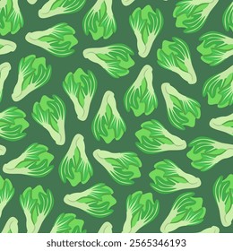 Mustard Greens Illustration Pattern background. Leafy Mustard Greens Pattern background. Mustard Greens Seamless pattern Design background.