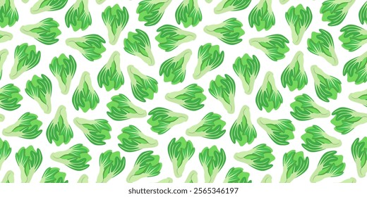 Mustard Greens Illustration Pattern background. Leafy Mustard Greens Pattern background. Mustard Greens Seamless pattern Design background.